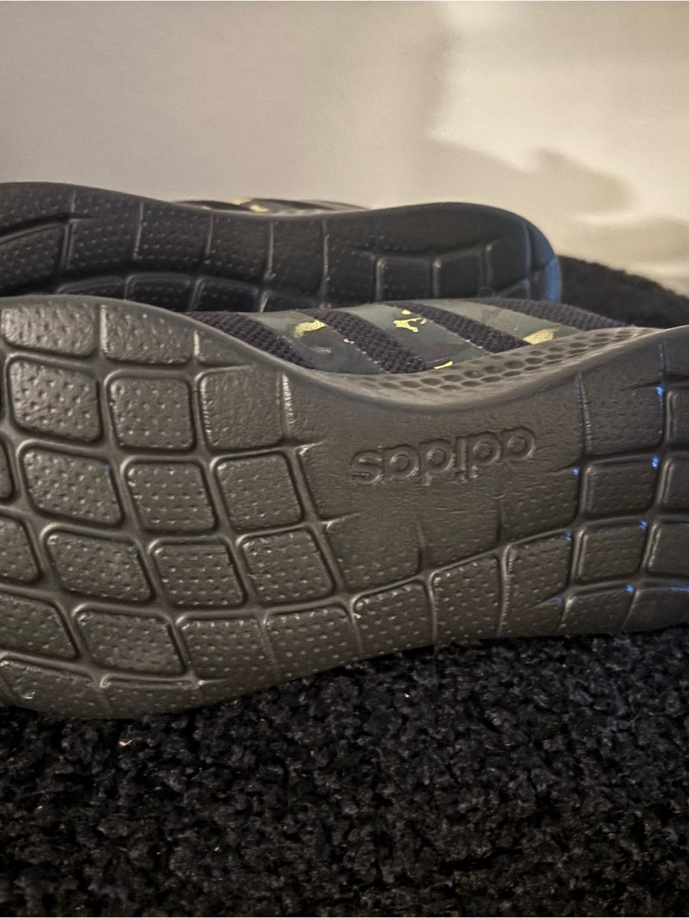 adidas Women’s Black Sneakers w/ Camo Stripes - Picture 2 of 3